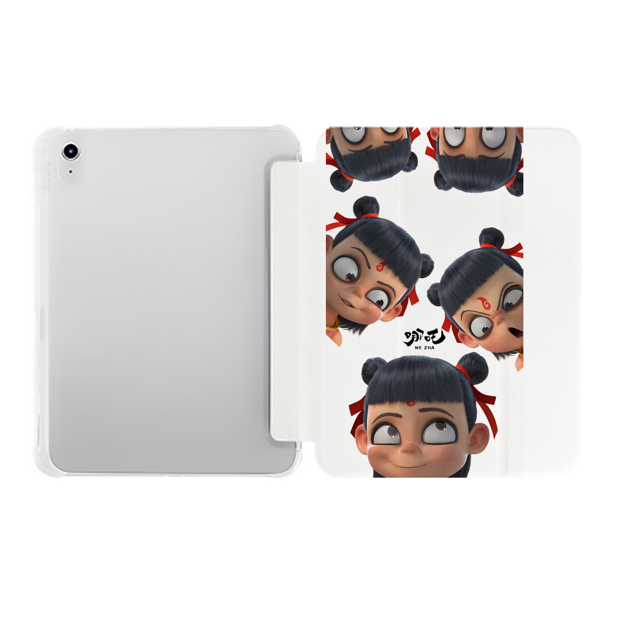 （画像用） Ne Zha 2 ナタ 魔童の大暴れ IPad ケース ペン収納付き 三つ折りスタンド PUレザー×シリコン 対応機種9.5/10.5/10.9インチ